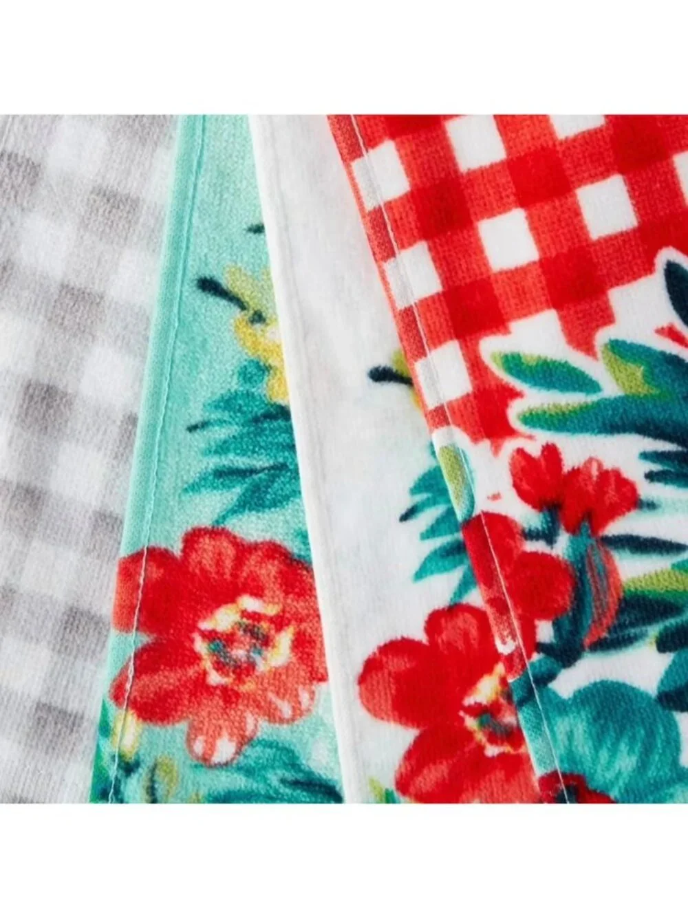 The Woman Pioneer Home Multicolor 4 Piece Cotton Sweet Romance Kitchen Towel Set